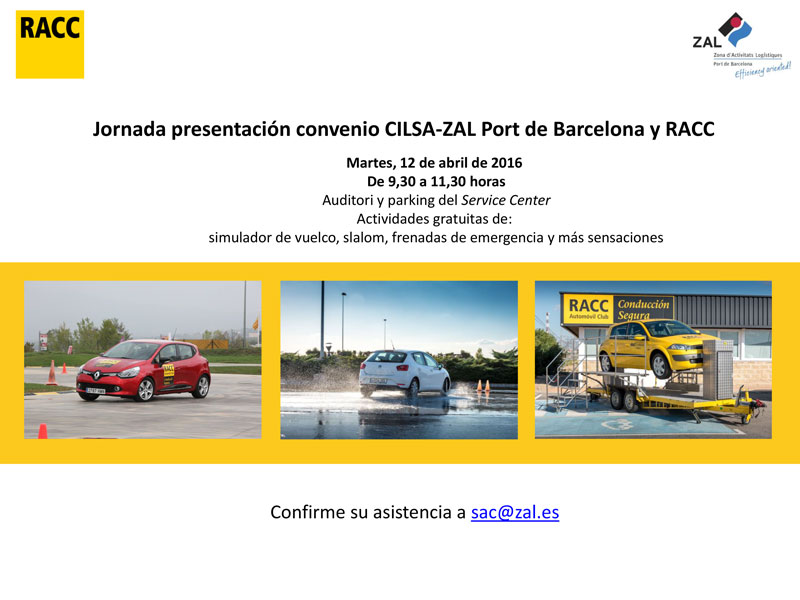 En este momento estás viendo Jornada presentación convenio CILSA-ZAL Port de Barcelona y RACC